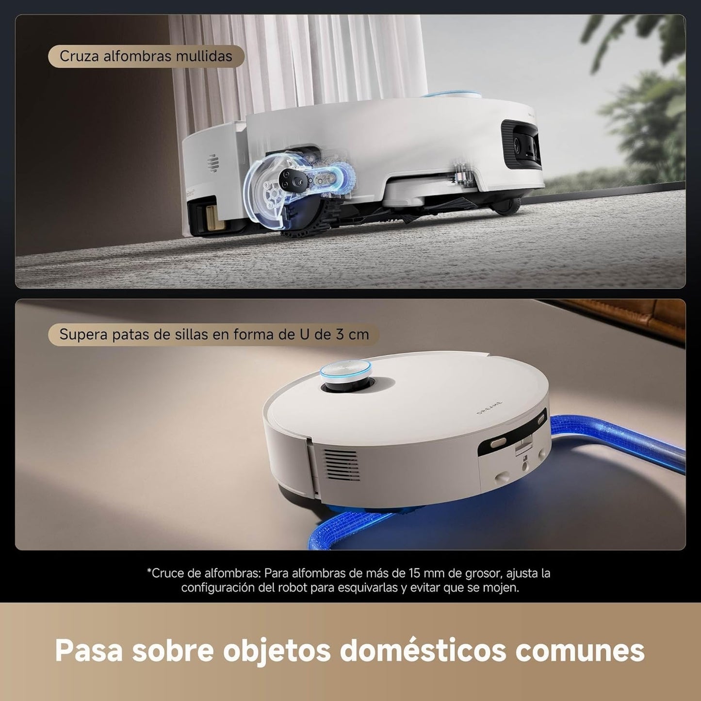 Dreame – Aqua10 Ultra Track Robot aspirador y fregasuelos negro con base automática para hogar