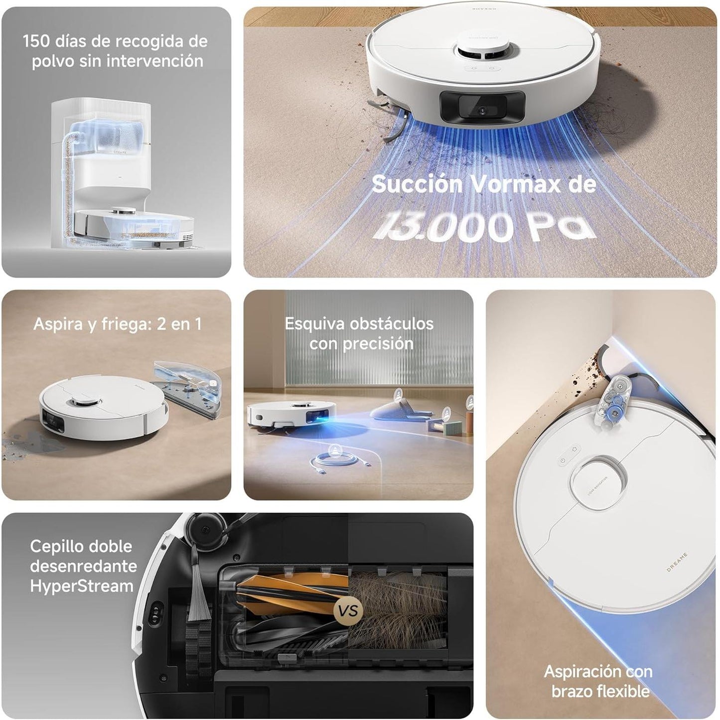Dreame – D20 Pro Plus robot aspirador blanco