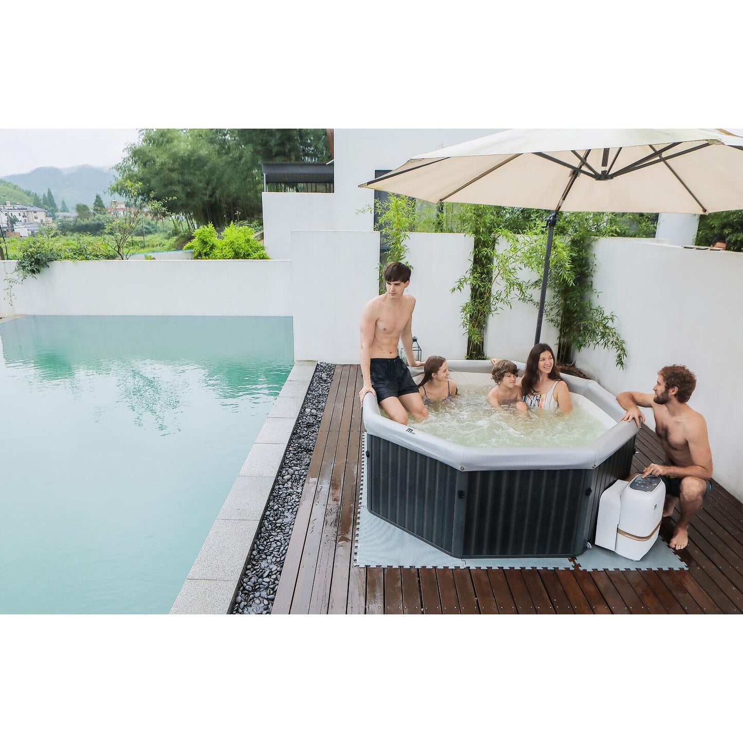 MSpa - Spa rígido cuadrado Tuscany 4–6 personas