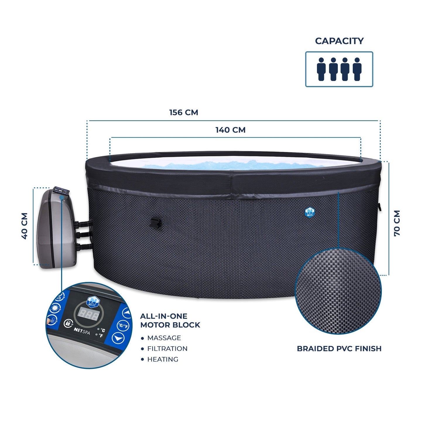 NetSpa - Spa hinchable Vita 4 personas