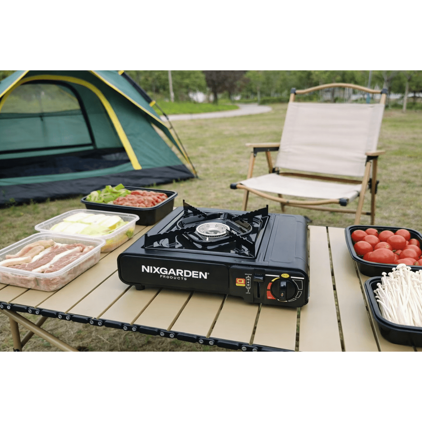 Nix Garden - Hornillo de gas portátil para camping