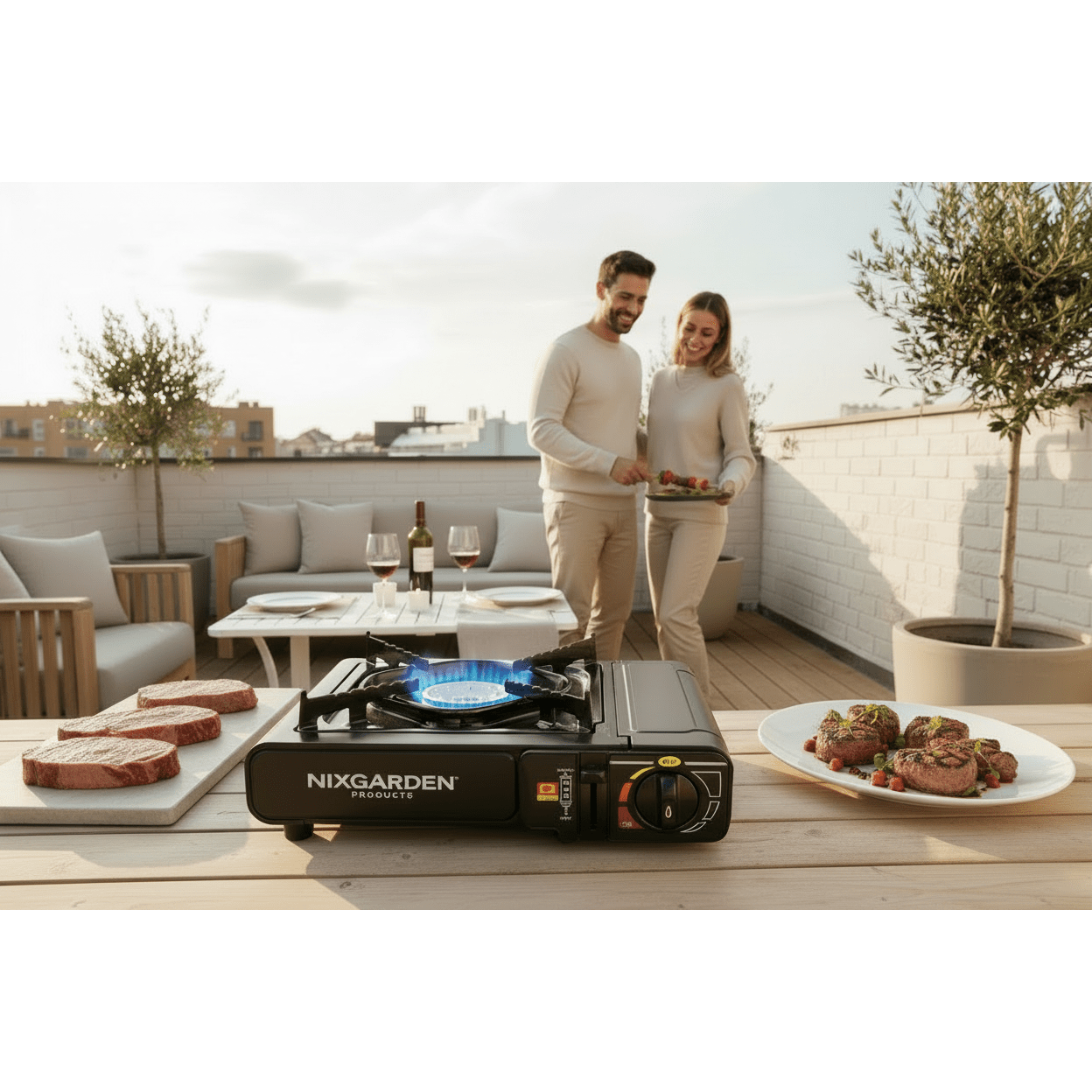 Nix Garden - Hornillo de gas portátil para camping