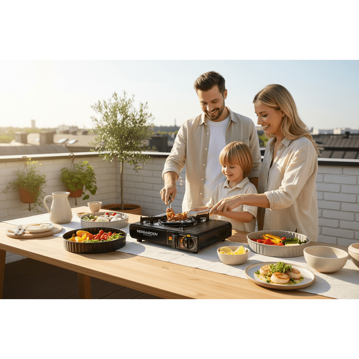 Nix Garden - Hornillo de gas portátil para camping