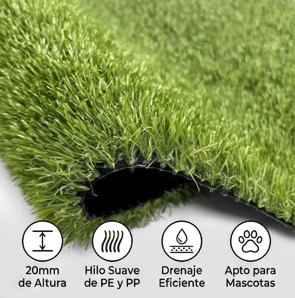 Nix Garden - Rollo Césped Artificial 20 mm tamaño 2x5 m (10 m²)
