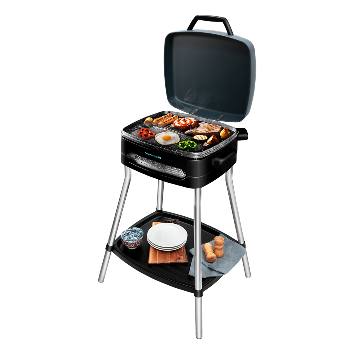Cecotec Barbacoa PerfectCountry BBQ PowerGrill Resistencia Antiadherente Superficie Grill Y Plancha